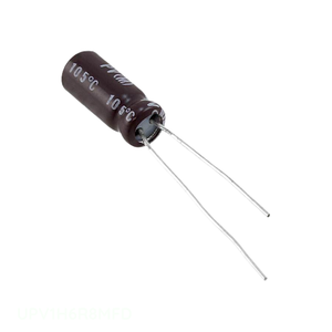 Condensador de Aluminio de 6.8 uF, Canal del Fabricante, UPV1H6R8MFD, 20%, 50V, Radial TH - Product Image 1