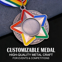 Vente en gros, livraison directe, médailles de récompense sur le thème du sport en alliage de zinc plaqué avec ruban coloré, trophée de vainqueur, cadeau