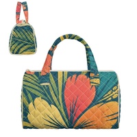 Sac à main brodé personnalisé avec imprimé floral Hibiscus Hawaïen et motif soleil éclatant, idéal pour le shopping, les voyages et le quotidien
