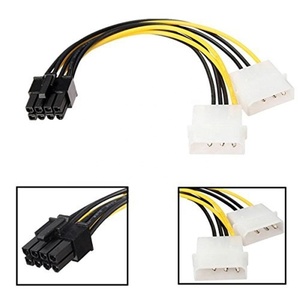 8 Pin PCIe to Dual 2x Molex 4 Pin <strong>Power</strong> <strong>Cable</strong> for Video Card - 18cm - Product Image 4