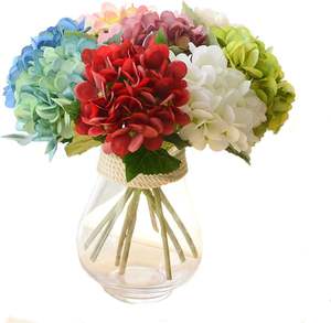 Ramo de Hortensias Artificiales de Seda, Flores Artificiales Realistas para Decoración de Mesa en Bodas, Fiestas y Hogar - Product Image 1