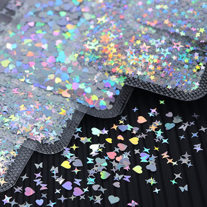 INTODIY 6 Padrão Conjunto de Combinação Laser Silver Glitter Cor Glitter Coração Carta Borboleta Estrela Patch Misto Para O Enchimento De Resina - Product Image 2
