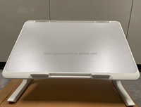 Table d'appoint portable pliable en MDF à angle réglable pour ordinateur portable, plateau de lit, travail, étude, petit-déjeuner, surface métallique pliable, personnalisable, vente en gros
