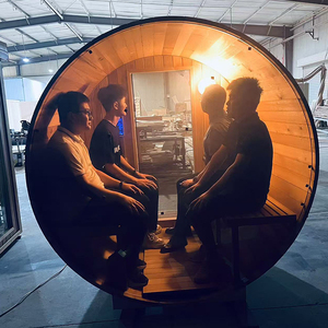 <span class=keywords><strong>Sauna</strong></span> de Vapor Tradicional de Madera Maciza con Calefactor Eléctrico de 220V para 6 Personas, <span class=keywords><strong>Sauna</strong></span> Redonda Tipo <span class=keywords><strong>Barril</strong></span> para Spa de Villa, Inventario en EE. UU. - Product Image 2