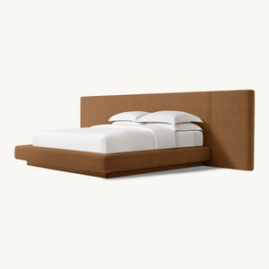 Cama <span class=keywords><strong>de</strong></span> Plataforma Tapizada Estilo Americano Moderno <span class=keywords><strong>Paramount</strong></span>, Panel <span class=keywords><strong>de</strong></span> Pared Tapizado Extra Ancho, Fondo <span class=keywords><strong>de</strong></span> Lino Suave <span class=keywords><strong>de</strong></span> Lujo, Estructura <span class=keywords><strong>de</strong></span> Cama King Size - Product Image 5