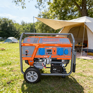 Générateur d'essence portable TKH-6800 à 4 temps, moteur 190F, démarrage manuel/électrique, 6,25/7 kVA, 312 cm³, 25 L, générateur d'essence TKH-6800 - Product Image 3