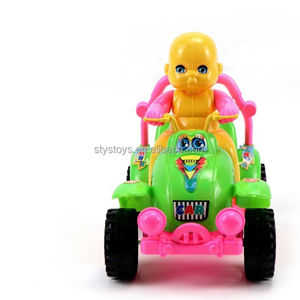 Prix de gros Jouets Bon marché Ligne de traction Jouets voiture en plastique Cartoon Boys Riding Beach Motorcycle avec sonnerie Bell - Product Image 5