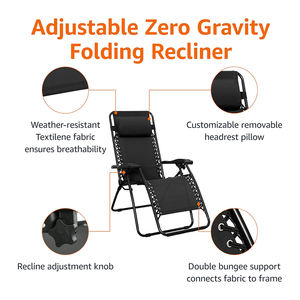 Personnalisé Réglable Heavy Duty Portable Voyage Loisirs Patio Lounge Inclinable Pliant Camping <span class=keywords><strong>Jardin</strong></span> Plage Zéro Gravité Chaises - Product Image 3