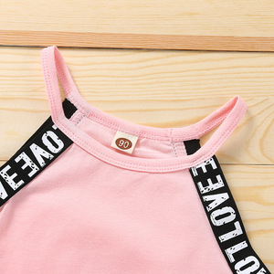 Summer Casual Style Girls Clothes Set Letter Sleeveless Tank Top &amp; Shorts <strong>Fashion</strong> Outfit for Kids &amp; <strong>Teens</strong> - Product Image 5