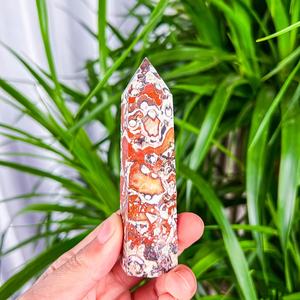 Wholesale Bohemian Style Polished Natural Money Agate Point Crystal Stone Tower for Unique Home Decor and Holiday <b>Gifts</b> - Product Image 6