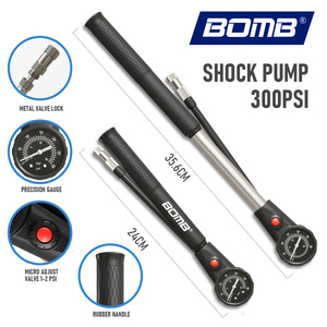 Pompe à vélo avec manomètre 300 PSI, gonfleur d'air manuel avec valve de décharge pour le cyclisme - Product Image 6