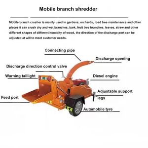 Machine de déchiqueteuse de bois de haute qualité pour broyeur de branches Mobile utilisée pour la déchiqueteuse de bois d'arbres de route de chards de jardins - Product Image 5