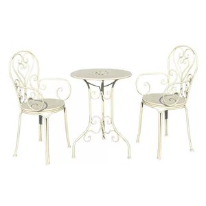 Ensemble <span class=keywords><strong>table</strong></span> et chaises de jardin rustiques en fer forgé, style campagne française, blanc et vert, <span class=keywords><strong>table</strong></span> ronde et chaises pour jardin, cour, <span class=keywords><strong>balcon</strong></span>, salon - Product Image 6