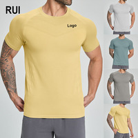 RUIQUWIN Vente en gros de t-shirts sportifs en maille pour hommes, à séchage rapide, respirants, à manches courtes, pour le sport et la remise en forme