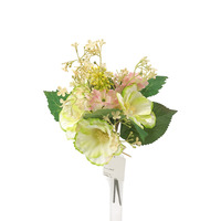 36CM buket bunga Eustoma sutra ungu buatan untuk dekorasi pernikahan bundel Hydrangea Platycodon buatan buket pernikahan