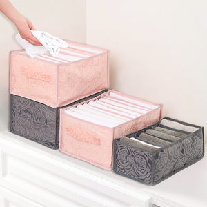 Nhà Máy Outles Có Thể Gập Lại Không Dệt Vải Lưu Trữ Hộp Thiết Lập Của 3 Đồ Lót Áo Lót Ngăn Kéo Tổ Chức Giỏ Thùng - Product Image 3