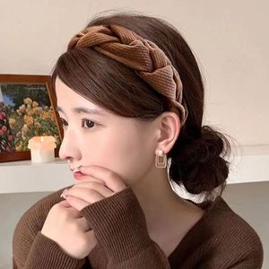 Autunno inverno tessuto fiocco copricapo tinta unita maglia treccia fascia <span class=keywords><strong>per</strong></span> capelli <span class=keywords><strong>per</strong></span> le donne ragazze - Product Image 1