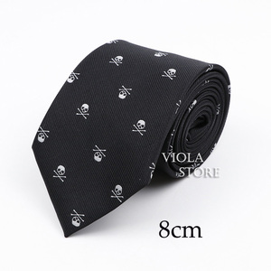 Halloween Skull Pumpkin Tie 6cm 7cm 8cm uomo poliestere Fun Black Necktie Tuxedo Festival banchetto Suit Party Cravat accessorio regalo - Product Image 6