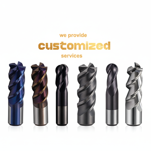 Carbide <b>Ball</b> Nose End Mill 4 Flutes Tin Coated OEM/ODM - Product Image 1