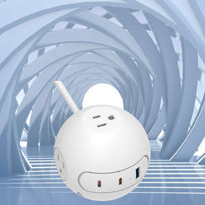 En Oferta: Enchufe Esférico Portátil Multifuncional Estándar Estadounidense con Cable de 1.5m y 3 Tomas de Corriente Alterna y 6 Orificios - Product Image 6