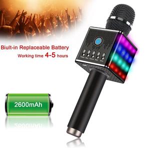 GAM-H8 portátil <span class=keywords><strong>bluetooth</strong></span> karaoke micrófono altavoz micrófono USB con luces LED - Product Image 4