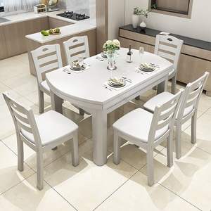 Set da Pranzo in Legno all'Ingrosso per 6 Persone, Mobili per Sala da Pranzo Tradizionali con Finitura <span class=keywords><strong>Marrone</strong></span> e 6 <span class=keywords><strong>Sedie</strong></span> in Legno per la Casa. - Product Image 5