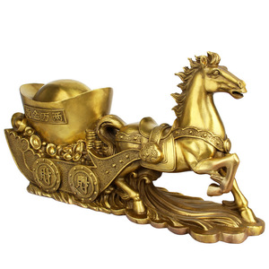 Copper horse-shaped lucky money gift <b>car</b> <b>decoration</b> for the Xingzhuang office opening ceremony - Product Image 3