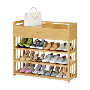 3/5-Tier Bamboo Shoe Cabinet for Entrance.Bamboo Shoes Rack Shelf with Drawer.Bamboo Storage Shelves for Entryway&Hallway