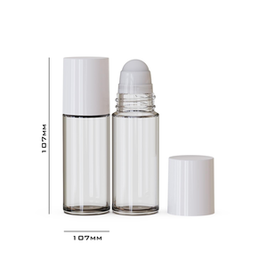 Botella de Vidrio Redonda Recta de 30 ml con Bola Rodante, Ideal para Diseños con Bola, para Antitranspirantes, Masajes Faciales, Aceites Esenciales, con Tapa de Rosca - Product Image 4
