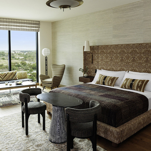 Three Five Star Hotel <b>Headboard</b> Double Bed Furniture <b>Queen</b> Size Modern Design For Hotel Standard Room Apartment Guest Room - Product Image 5