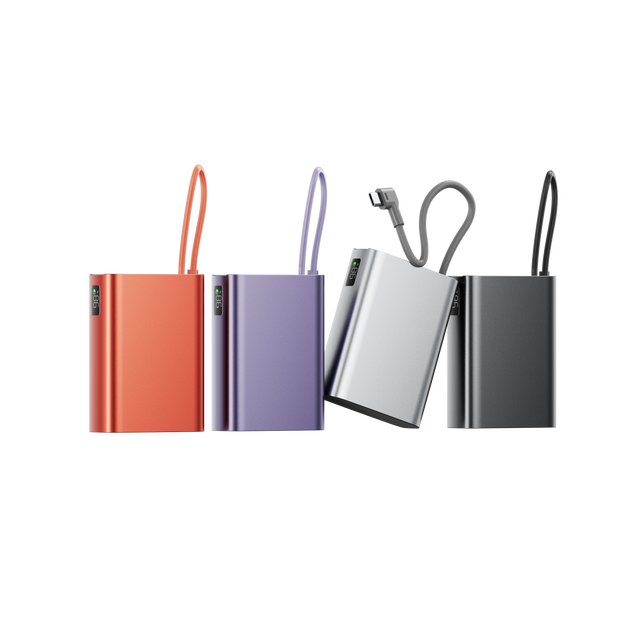 Latest 10000mAh PD36W Power Bank Aluminum Alloy Power Bank Portable Charger With Built-In Type-C Cable WT-15H