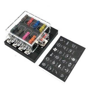 <span class=keywords><strong>Bloc</strong></span> de fusibles à 8 voies <span class=keywords><strong>pour</strong></span> 12V-36V DC Universal ATC/ATO Standard avec étiquettes autocollantes Matière plastique <span class=keywords><strong>pour</strong></span> Auto Boat RV Truck SUV - Product Image 2