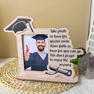Wholesale <b>Graduation</b> Wooden <b>Picture</b> <b>Frame</b>, Inspirational Graduate Keepsake, Desktop Display Stand for Family Home Decorations - Product Image 1