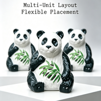 Haut-parleur d'extérieur en forme de panda mignon, résistant aux intempéries, audio décoratif pour aménagement paysager 25W pour jardin et hôtel