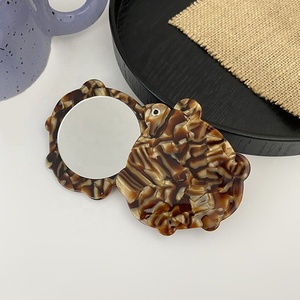 Creative Acetate Pocket Mini Cosmetic Mirror Custom logo Dust-proof Design Personalized Hand <b>Makeup</b> <b>Vanity</b> Beauty Mirror - Product Image 5