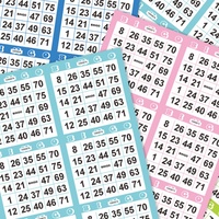 Tarjetas de Bingo Multicolores Reutilizables y Duraderas con Colores Personalizados, Papel Offset, Impresión CMYK de Alta Definición