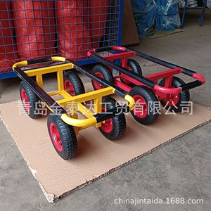 Chariot à main à quatre roues en fer rouge, chariot à outils mobile industriel TC2007A - Product Image 3