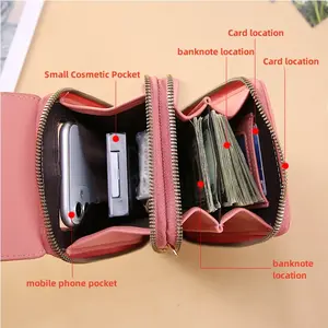Bolsa de celular colorida pura, porta-cartões mensageiro, bolsa de dinheiro, transversal, ombro, mini bolsa