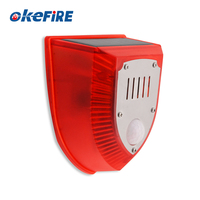 Okefire Security Répulsif solaire pour animaux Détecteur de mouvement PIR Alarme solaire avec sons de tir et aboiements de chien