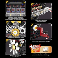 Set de Construcción de Bloques de Plástico Eléctricos MOC: Modelo de Motor V8 Clásico con Válvulas, Juguete de Coches, Rompecabezas, Regalo Científico para Fiestas, Adorno