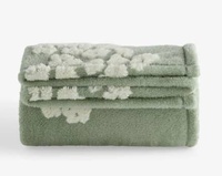 Couverture décorative pour la maison, douce et légère, en polaire jacquard géométrique floral, écologique, moderne, toute saison