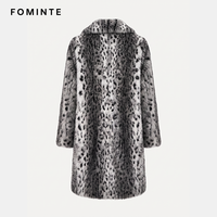 Manteau en fausse fourrure pour femme, imprimé léopard des neiges, chaud et épais, mi-long, élégant, en stock