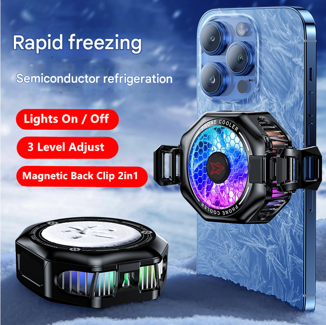 Sarafox X5 PRO Phone Radiator WASP Funcooler RGB Magnetic /clip 2in1 Super Cooling for IOS/Android Smart Adjustable Fun Cooler