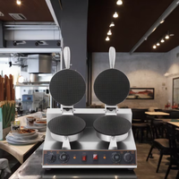 Machine à gaufres coniques commerciale à 2 plaques, machine à gaufres multifonction, adaptée aux restaurants et aux hôtels