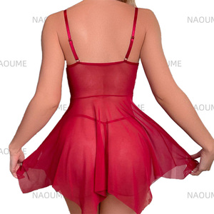 2024 nuova vendita calda femminile biancheria erotica da donna camicia da notte perizoma Set Sexy biancheria da notte in pizzo lingerie sexy per le donne - Product Image 2