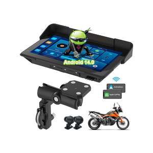 Navigateur GPS Motorlover 7 pouces avec écran tactile sans fil, double 1080P, Carplay, Android <span class=keywords><strong>Auto</strong></span>, moto, voiture, Android 14.0, design Cyberpunk - Product Image 4