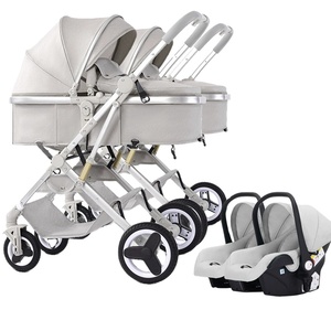 Xe đẩy đôi đa năng kiểu châu Âu <span class=keywords><strong>2025</strong></span>, gấp gọn, nhẹ, có ghế ô tô - Product Image 2