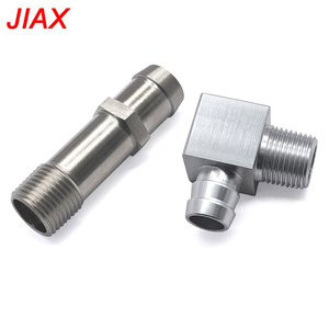 Refroidissement automobile universel 90 °   Kit de raccordement pour tuyau d'arrivée d'eau, filetage 1/2 NPT, connecteur droit à raccord cannelé 3/4 po et coude en aluminium à raccord cannelé 5/8 po - Product Image 2