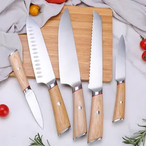 Knife Set Set 7 Tuobituo 5 Pcs Knife Kit High Carbon Stainless Steel Professional Forged Kitchen Chef Knife Set With Pakka Wood Handle