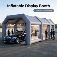 Tente publicitaire gonflable en PVC personnalisée avec fenêtres transparentes, stand événementiel multi-chambres pour le marketing de marque et les festivals